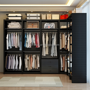 [Version haute] Porte-vêtements en métal, étagère de rangement ouverte, étagère assemblée, étagère sur pied, armoire - Product Image 2