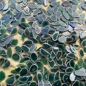 Venta al por mayor piedra de cuarzo natural Irregular en rodajas taza de cuarzo té cristal ágata rebanada soporte ágata posavasos rebanadas para boda - Product Image 2