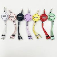 Offre Spéciale 1.2M 3 en 1 Nylon Tresse Data Charging Multiple Low quantité minimale de commande Business Gift Set 2025 câble de charge