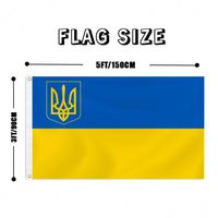 Drapeaux d'Ukraine en polyester 3x5 pieds, résistants à la décoloration, pour événements et décorations de fêtes, pour l'automobile, l'éducation et les agences de voyage (vente en gros)
