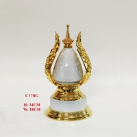Coupe de trophée en métal de luxe personnalisée, or et argent, gravure durable, design élégant pour les événements sportifs, tennis de table, football - Trophées prestigieux