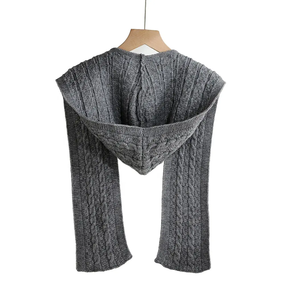 Sciarpa invernale a più colori in cashmere tinta unita calda e spessa lavorata a maglia da donna
