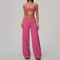 Ensemble de sport yoga respirant et solide, bretelles fines, dos hautement élastique, design 3D pour la taille, l'abdomen et les hanches, ensemble 2 pièces