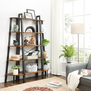 VASAGLE 5 Tier Metal Storage Rack <strong>Shelf</strong> for Living Room Books and Flower <strong>Shelf</strong> Board 5 <strong>Shelf</strong> Ladder - Product Image 2
