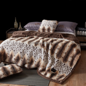Luxury <strong>Snow</strong> Leopard Fancy Faux Fur <strong>Blanket</strong> Throw Living Room - Product Image 2