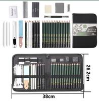 Kit de Croquis Professionnel Keep Smiling 42 en 1, Crayons de Dessin pour Étudiant, Peinture et Esquisse