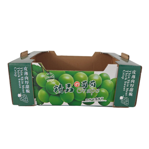 Cajas Corrugadas Ranuradas <span class=keywords><strong>de</strong></span> Materiales Reciclados Ecológicas con Diseño Personalizado, para Empacar Frutas, Verduras y Uvas, con Lámina Dorada - Product Image 2