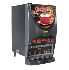 Distributeur de cappuccino en poudre BEST Commercial iMIX-5 BLK-HW avec porte à charnière supérieure et eau chaude - 5 bacs - Product Image 2