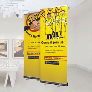 Expositor enrollable de aluminio de 85x200cm y 100x200cm, doble cara, retráctil, portátil, para publicidad. - Product Image 1