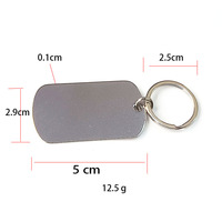 Porte-clés rectangulaire vierge en acier inoxydable 304 noir poli, vente en gros, personnalisable avec logo lettre gravé au laser, étiquette porte-clés, source