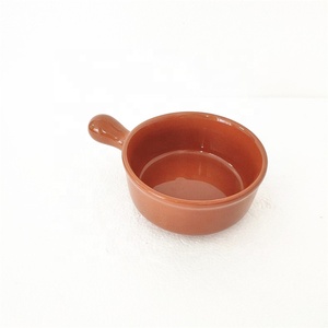 Bol rond de service en céramique avec poignée, 1 pièce, couleur, vernis à salade, pour micro-ondes - Product Image 5