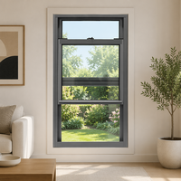 Fenêtres à simple battant en aluminium sur mesure pour la maison, avec verre trempé