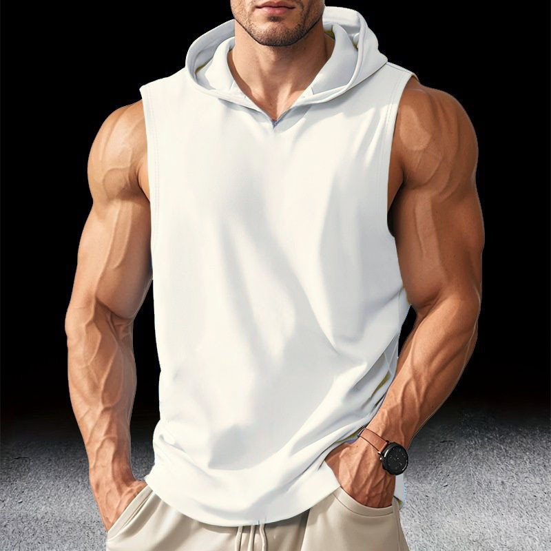 White hooded vest