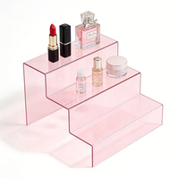 Présentoir de Comptoir en Acrylique Transparent à 3 Niveaux pour Maquillage et Jouets, Support Escamotable en Acrylique Transparent pour Collection, Idéal pour Magasin de Détail