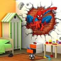 Autocollants muraux 3D Spiderman en PVC imperméable et écologique pour chambre d'enfant, décoration de chambre à coucher, décoration de la maison, DIY multifonctionnel super