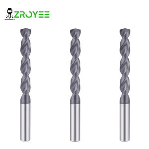 Vollhartmetall-Bohrer mit TiAlN-Beschichtung, 2 Schneiden, selbstzentrierend, kurze/lange Schneidlänge optional, für Edelstahl und Kohlenstoffstahl - Product Image 1