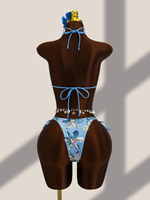 Ensemble de maillot de bain 3 pièces pour femme, 5 couleurs, avec haut triangle, bikini brésilien et paréo, orné de pierres, tailles S-L