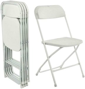 Cheap Wholesale Modern Foldable Stackable Garden Chair Outdoor Portable White Metal Plastic Folding Chairs For Events Wedding