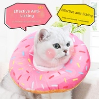 Collier de protection luxueux en peluche pour chats et chiens - Collier de récupération post-opératoire anti-léchage, doux, en forme de donut, réglable
