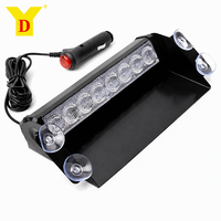 Feu de signalisation LED 12V pour pare-brise de voiture, rouge et bleu, clignotant stroboscopique, avec support à ventouse et câble spiralé de 2m pour utilisation en urgence