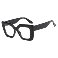 Monturas de Gafas de PC con Borde Grueso, Gafas de Lectura, Monturas Cuadradas Extra Grandes con Bloqueo de Luz Azul, Gafas Ópticas para Fotografía Urbana