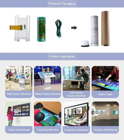 Film tactile capacitif de 10,1 à 120 pouces pour les vitrines des magasins de détail avec support auto-adhésif pour la publicité interactive