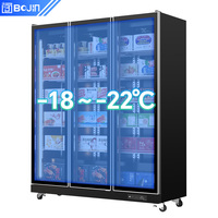 Congélateur vertical commercial Bojin, congélateur de présentation personnalisé pour supermarché, pour la viande, les fruits de mer et le stockage de produits congelés