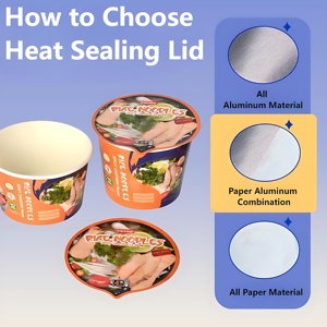 YBLPAK Popolari Bicchieri di Carta Personalizzabili per Caramelle con Coperchi <span class=keywords><strong>e</strong></span> Cucchiaio per Gelato, Cioccolato, Biscotti, Ramen, Zuppa, Avena, Porridge - Product Image 3