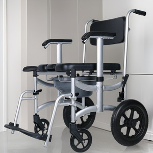 Silla de Aluminio con Ruedas, Carrito Médico Portátil para Uso Doméstico - Product Image 1