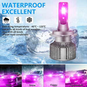 Cá nhân Tím H11 <span class=keywords><strong>H8</strong></span> H3 xe LED Đèn sương mù 9006 màu hồng tím Led Đèn Pha 880 psx26w 12V điều kiện mới 6000K màu - Product Image 3