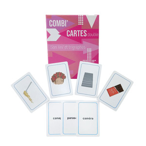 Cartes Flash de stratification brillante de haute qualité personnalisées enfants débutants mot apprentissage jouets éducatifs papier prix d'usine - Product Image 3