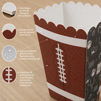 Boîtes à popcorn miniatures pour équipes de football, en carton alimentaire, emballage alimentaire personnalisé avec logo d'équipe pour fête d'anniversaire, soirée cinéma