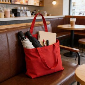 Sac fourre-tout en toile de coton vierge pour le shopping, avec logo personnalisé, réutilisable, sac publicitaire - Product Image 4