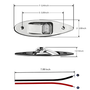 Lumière de navigation LED en acier inoxydable 12V étanche pour bateaux et navires de pêche - Product Image 4