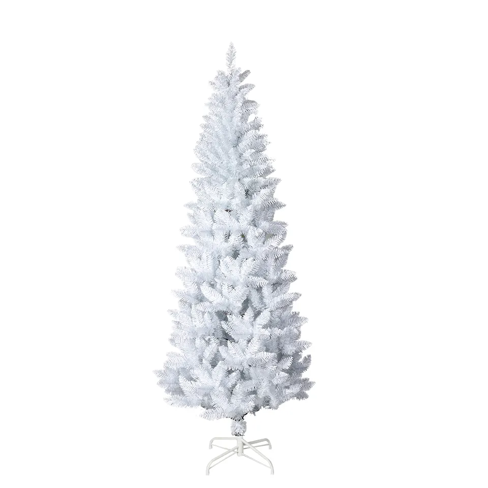 Wholesale Artificial Christmas Tree PVC 180cm 225cm White Pencil Tree Xmas Tree With LED Light