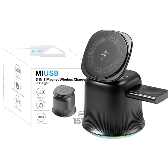3 in 1 Magnetic Wireless Charger Cellphone Accessory Wholesale Foldable Charging Station