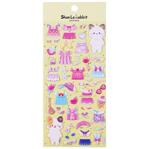 SHANLE Cute Cartoon Animal Rabbit Bear <span class=keywords><strong>Cat</strong></span> Sheep Dressing Up Sticker Foam Fun Bubble Sticker Kawaii Deco Laptop Puffy Sticker - Product Image 5