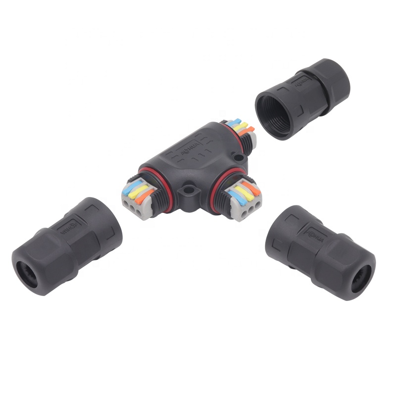 AOHUA M25 3 way IP67 водонепроницаемый 3PIN Соединительная клемма мощности т кабельный разъем для светодиодной лампы