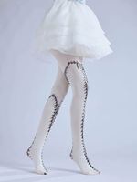 Personnalisé Fun Punk Goth Zipper Imprimé Cosplay Collants Personnalité Éléments Avec Chaussettes Hipster