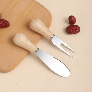Stainless Steel Ice Cream Scoop 2 Piece Set With Wooden Handle Multifunction Kitchen Tool For Dessert And Fruit Serving - Product Image 2