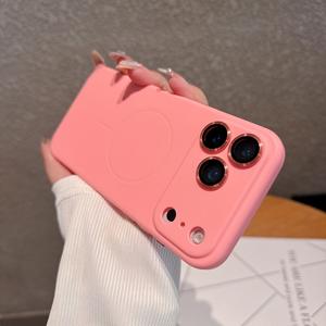 เคสโทรศัพท์ <span class=keywords><strong>iPhone</strong></span> 16 รุ่นใหม่เรียบง่าย ป้องกันการตก พร้อมฟิล์มเลนส์แม่เหล็ก AI ปุ่มแม่เหล็ก สีพื้น รองรับ XP1060 และ Apple 17 Pro Max - Product Image 6