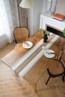 Camino de mesa macramé étamine toile de jute luxe gland café chemin de table décoration coton lin chemin de table à manger