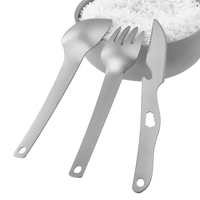 Titane 3 pièces ustensile couverts fourchette cuillère couteau pour randonnée Camping sac à dos repas argenterie vaisselle pour la maison en plein air