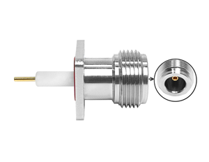 Nhà máy cung cấp RF Coax đồng trục N nữ 4 lỗ mặt bích 17.5mm N loại <span class=keywords><strong>PCB</strong></span> Jack hàn Bảng điều khiển gắn kết <span class=keywords><strong>IP67</strong></span> kết nối - Product Image 1