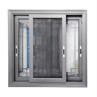Ventanas Corredizas de Aluminio con Doble Acristalamiento de Diseño Moderno, Rotura de Puente Térmico, Malla de Acero Inoxidable, Apertura Horizontal
