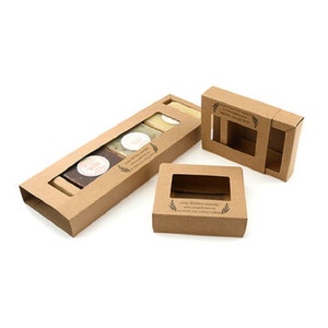 กล่องสบู่พับได้ทำจากกระดาษคราฟท์สีน้ำตาลรีไซเคิล พร้อมหน้าต่าง ลายนูน และเคลือบยูวี - Product Image 4