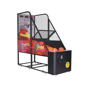 Hoops Zwarte Kleur Indoor Spel Double Shot Elektronische Kid Game Machine Schieten Basketbal Token Amusement Game Machine