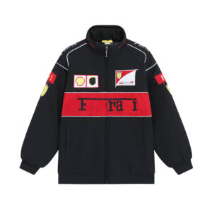 Jaket Motor Retro Balap Berlapis Kapas Kustom yang Laris Manis untuk Pria dan Wanita Dewasa dengan Bordir Buatan Tangan - Product Image 4