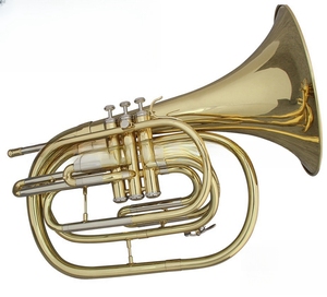 Chine OEM professionnel Bb clé 3 <span class=keywords><strong>piston</strong></span> jaune laiton corne de marche <span class=keywords><strong>instrument</strong></span> à vent pour l'enseignement du groupe - Product Image 1