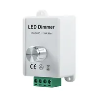 Gradateur LED à bouton rotatif DC12V-24V 10A DIM-K2, Gradateur PWM pour bandes LED, gradation en douceur de 0 à 100%, certifié CE/FCC